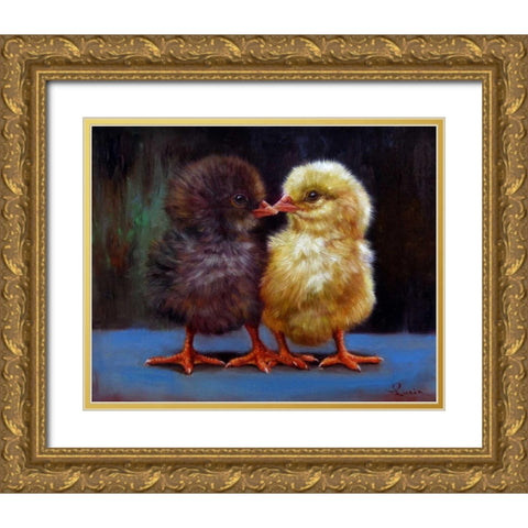 The Kiss Gold Ornate Wood Framed Art Print with Double Matting by Heffernan, Lucia