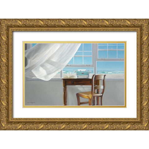 Channeling Hemingway Gold Ornate Wood Framed Art Print with Double Matting by Hollingsworth, Karen