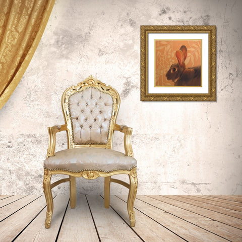 The Hare Gold Ornate Wood Framed Art Print with Double Matting by Hoeptner, Diane