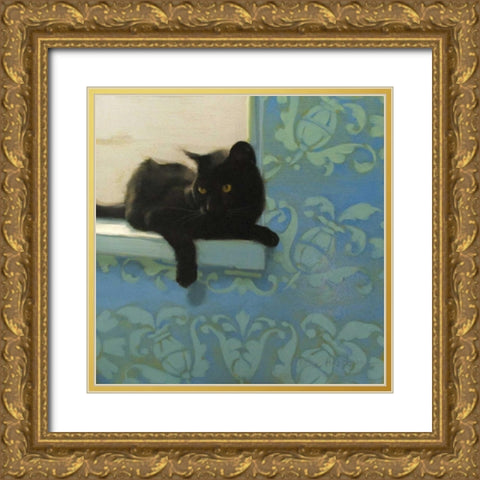 Window Seat Gold Ornate Wood Framed Art Print with Double Matting by Hoeptner, Diane