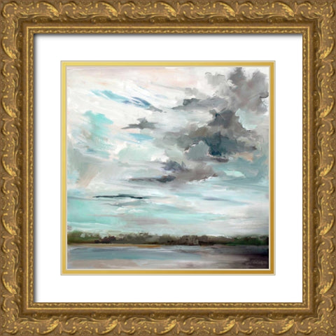 Cloudy Days Donâ€™t Get Me Down Gold Ornate Wood Framed Art Print with Double Matting by Hallock, Carol