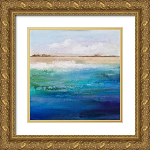 Shoreline Gold Ornate Wood Framed Art Print with Double Matting by Hale, Karen