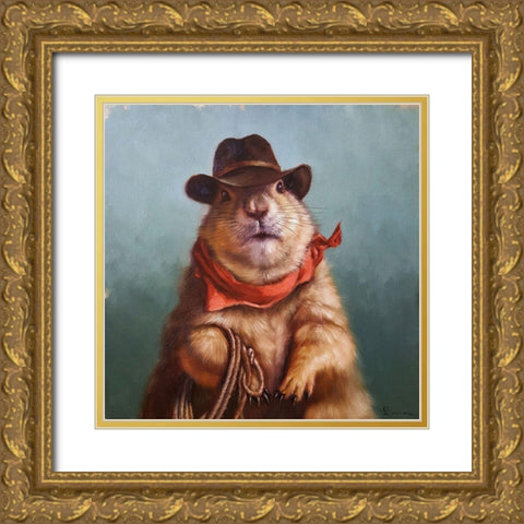 Underground Cowboy Gold Ornate Wood Framed Art Print with Double Matting by Heffernan, Lucia