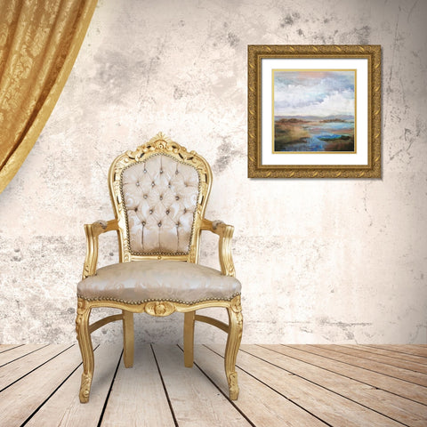 Along The Stream Gold Ornate Wood Framed Art Print with Double Matting by Hale, Karen