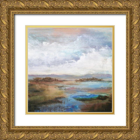 Along The Stream Gold Ornate Wood Framed Art Print with Double Matting by Hale, Karen