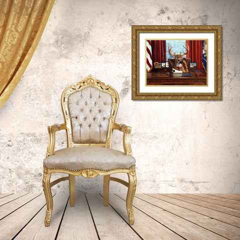 The Buck Stops Here Gold Ornate Wood Framed Art Print with Double Matting by Heffernan, Lucia