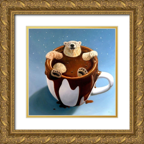 Chocolate Spa Gold Ornate Wood Framed Art Print with Double Matting by Heffernan, Lucia