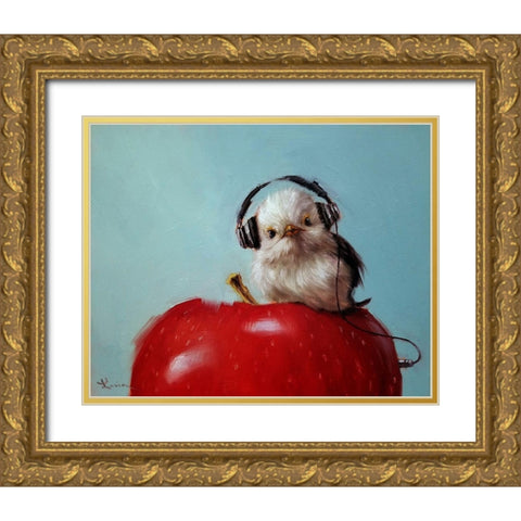 Apple Music Gold Ornate Wood Framed Art Print with Double Matting by Heffernan, Lucia