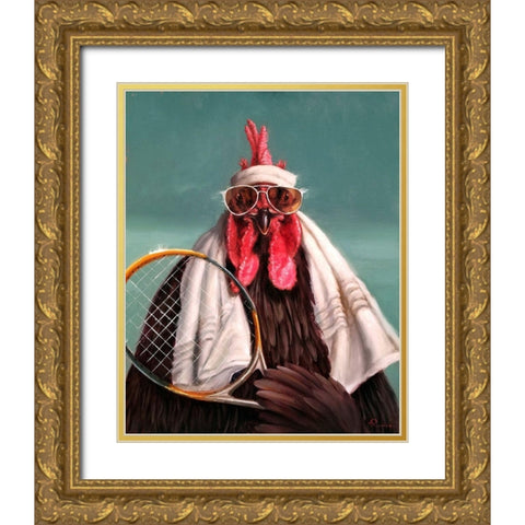 The Tennis Pro Gold Ornate Wood Framed Art Print with Double Matting by Heffernan, Lucia