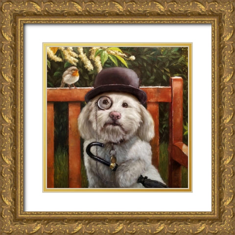 Alfie Gold Ornate Wood Framed Art Print with Double Matting by Heffernan, Lucia