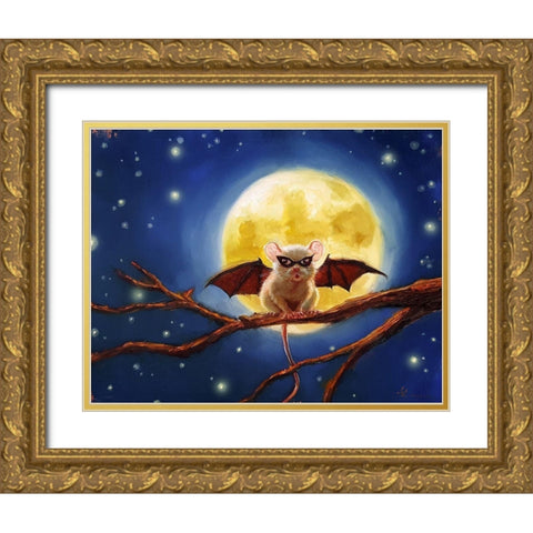 Fledemaus Gold Ornate Wood Framed Art Print with Double Matting by Heffernan, Lucia