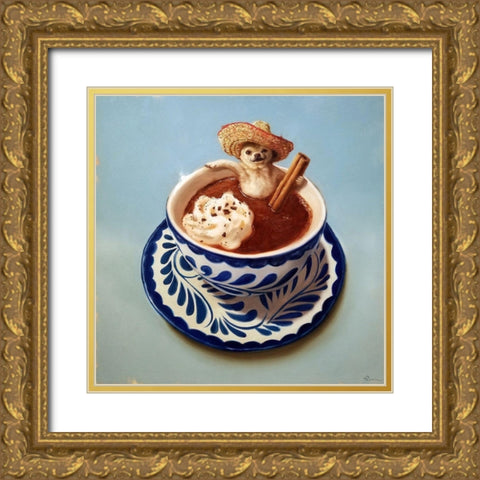 Mexican Hot Chocolate Gold Ornate Wood Framed Art Print with Double Matting by Heffernan, Lucia
