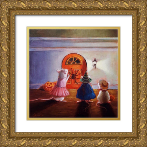 After Hour Trick or Treat Gold Ornate Wood Framed Art Print with Double Matting by Heffernan, Lucia