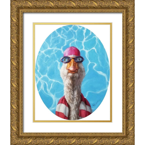 Old Timer Gold Ornate Wood Framed Art Print with Double Matting by Heffernan, Lucia