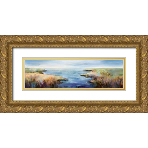 Enjoying The View Gold Ornate Wood Framed Art Print with Double Matting by Hale, Karen