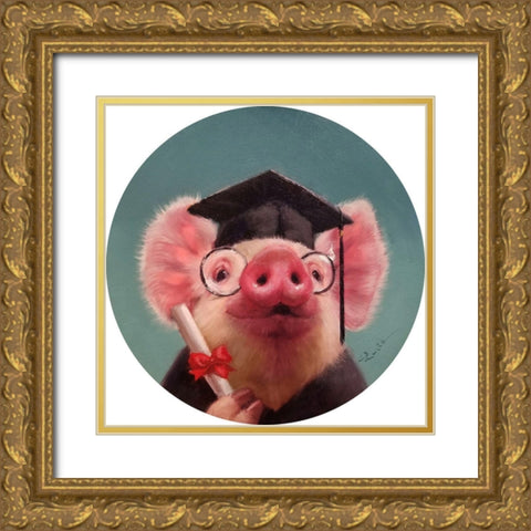 Proud Graduate Gold Ornate Wood Framed Art Print with Double Matting by Heffernan, Lucia