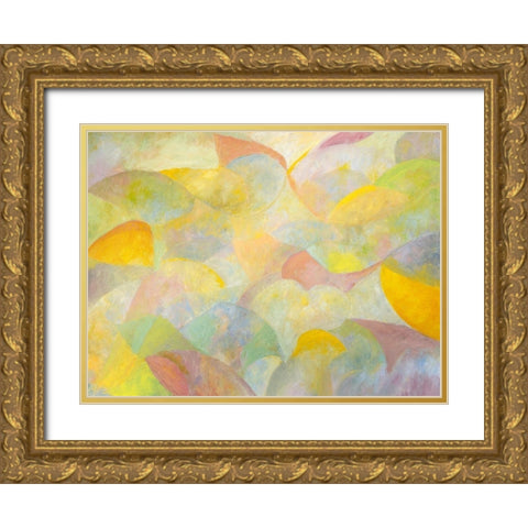 Curving Forms Gold Ornate Wood Framed Art Print with Double Matting by Heller, Marsha
