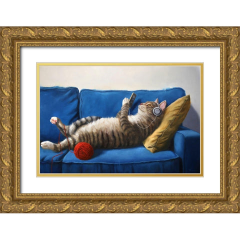 Lazy Sunday Gold Ornate Wood Framed Art Print with Double Matting by Heffernan, Lucia