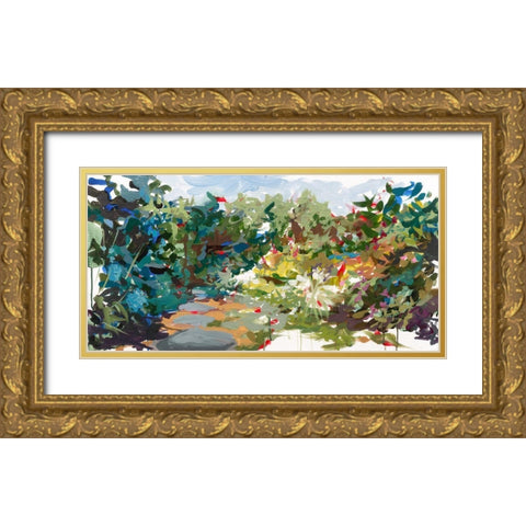 Bethâ€™s Garden Gold Ornate Wood Framed Art Print with Double Matting by Hastie, Joanne
