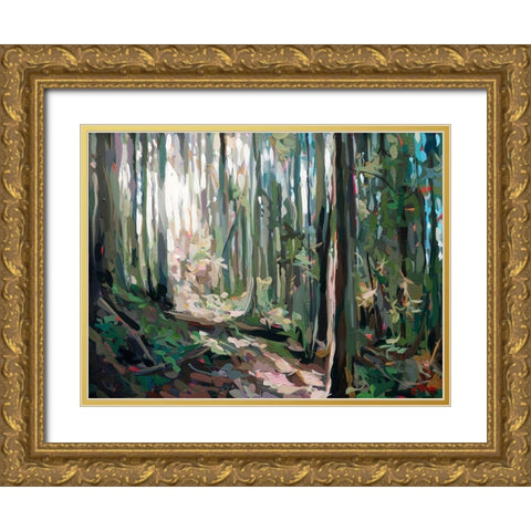 Forest Light Gold Ornate Wood Framed Art Print with Double Matting by Hastie, Joanne