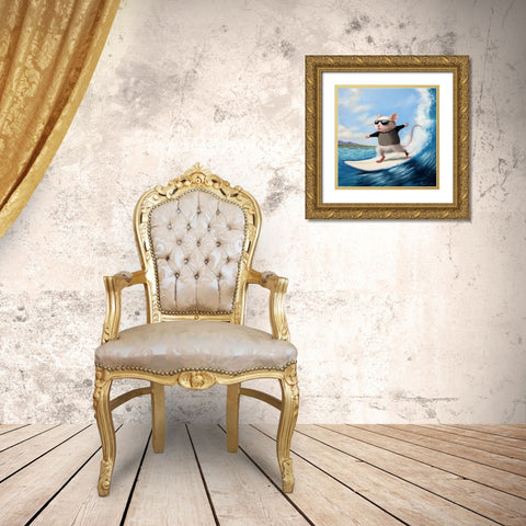 Surfs Up Gold Ornate Wood Framed Art Print with Double Matting by Heffernan, Lucia