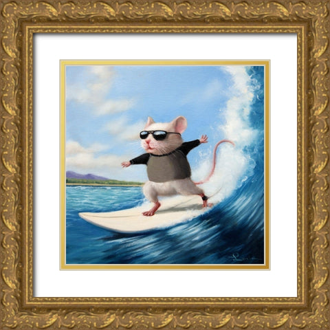 Surfs Up Gold Ornate Wood Framed Art Print with Double Matting by Heffernan, Lucia