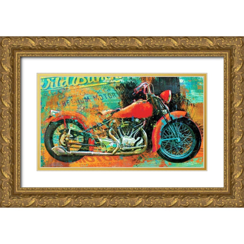 Hardtail Tangerine Gold Ornate Wood Framed Art Print with Double Matting by Hastings, Porter