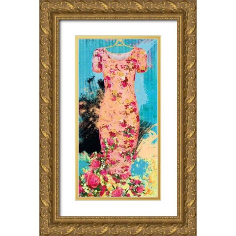 June Stroll on the Pier Gold Ornate Wood Framed Art Print with Double Matting by Hastings, Porter