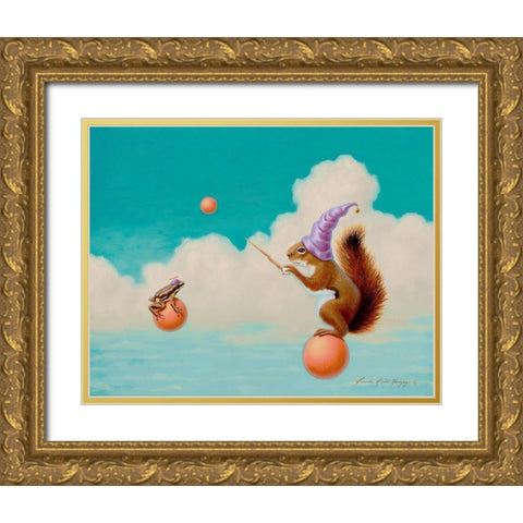 Little Wizard Gold Ornate Wood Framed Art Print with Double Matting by Herzog, Linda Ridd