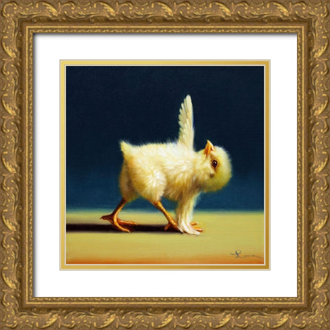 Yoga Chick Revolved Triangle Gold Ornate Wood Framed Art Print with Double Matting by Heffernan, Lucia