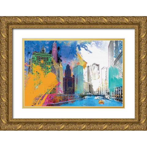 Chicago Impression Gold Ornate Wood Framed Art Print with Double Matting by Hastings, Porter