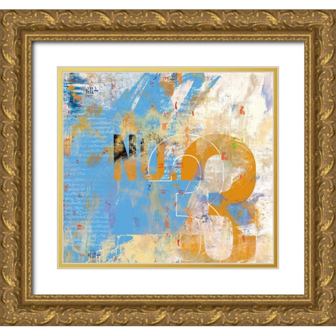 Motherwell No. 3 Gold Ornate Wood Framed Art Print with Double Matting by Hastings, Porter