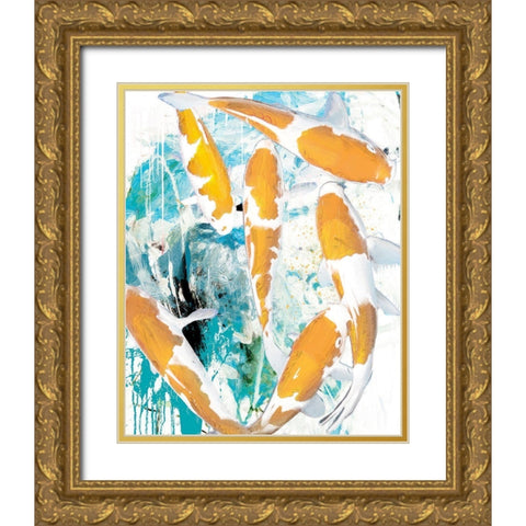 Winter Koi 2 Gold Ornate Wood Framed Art Print with Double Matting by Hastings, Porter
