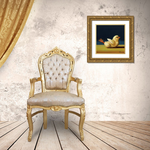 Yoga Chick Locust Gold Ornate Wood Framed Art Print with Double Matting by Heffernan, Lucia