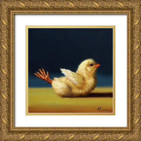 Yoga Chick Locust Gold Ornate Wood Framed Art Print with Double Matting by Heffernan, Lucia