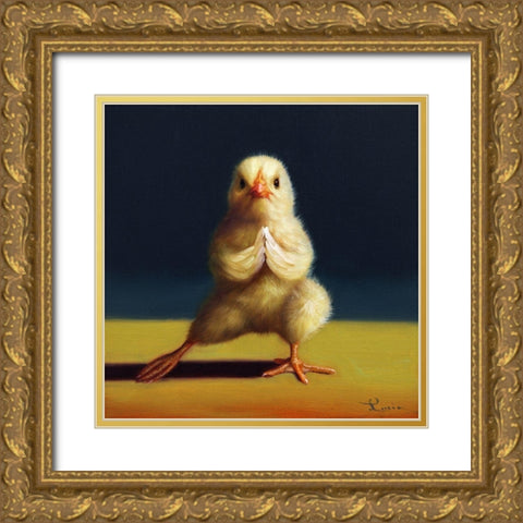 Yoga Chick Side Lunge Gold Ornate Wood Framed Art Print with Double Matting by Heffernan, Lucia