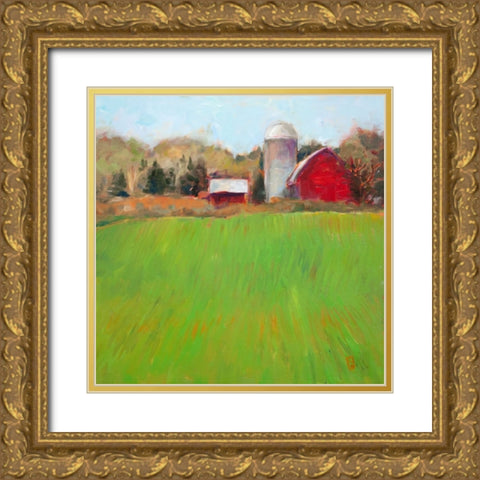 Spring Green Gold Ornate Wood Framed Art Print with Double Matting by Hootnick, Sally