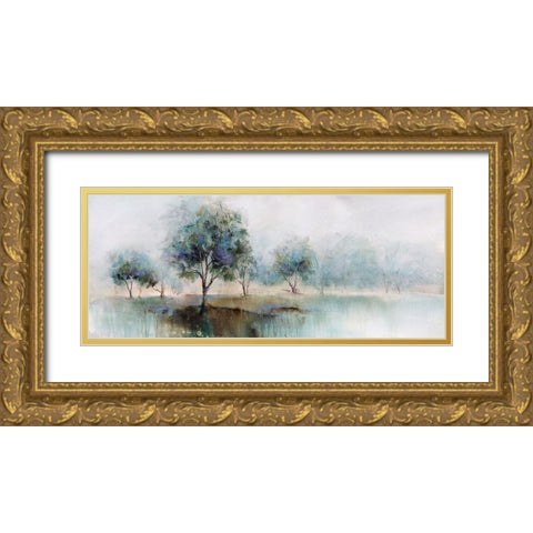 Early Morning In The Orchard Gold Ornate Wood Framed Art Print with Double Matting by Hale, Karen