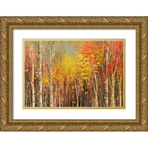 Tangled Colors Gold Ornate Wood Framed Art Print with Double Matting by Iliina, Tatiana