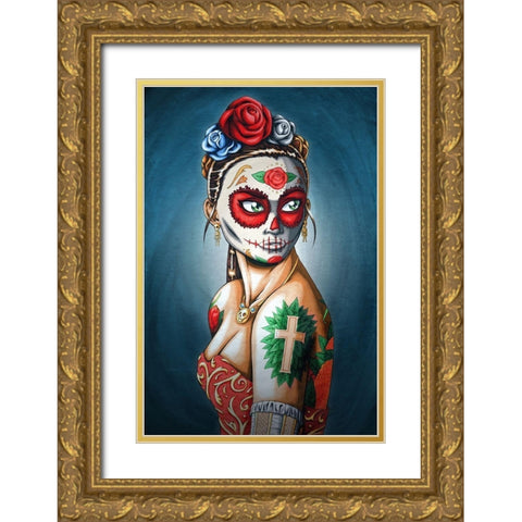 Luna Gold Ornate Wood Framed Art Print with Double Matting by Ivins, Nicholas