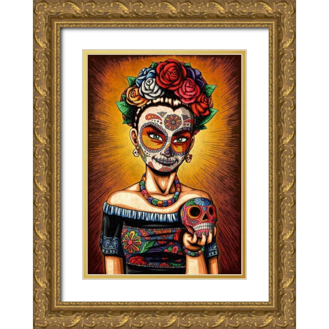 Rita Gold Ornate Wood Framed Art Print with Double Matting by Ivins, Nicholas