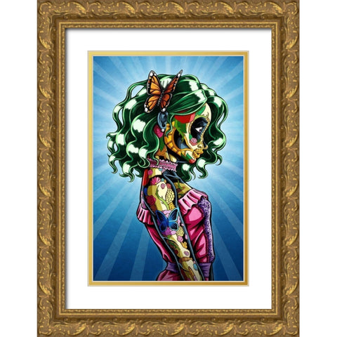 Annabelle Gold Ornate Wood Framed Art Print with Double Matting by Ivins, Nicholas