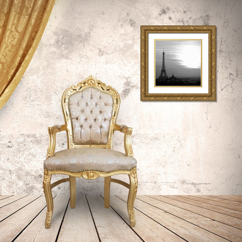 Eiffel Tower View Gold Ornate Wood Framed Art Print with Double Matting by PhotoINC Studio