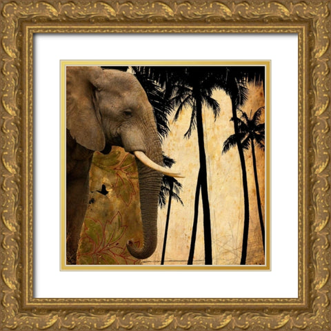 Mighty Elephant 1 Gold Ornate Wood Framed Art Print with Double Matting by GraphINC