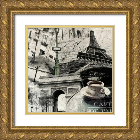 Paris Gold Ornate Wood Framed Art Print with Double Matting by GraphINC