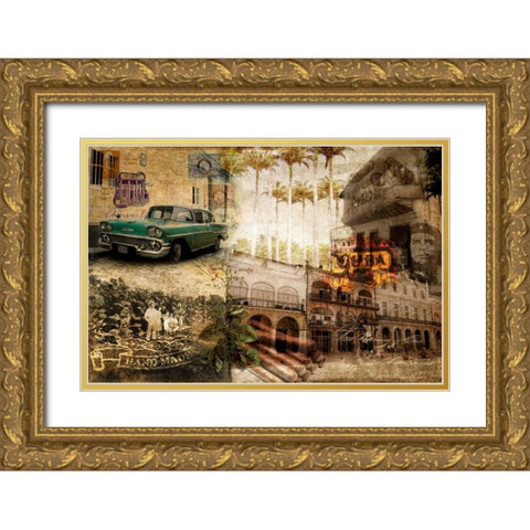 Cuba Gold Ornate Wood Framed Art Print with Double Matting by GraphINC