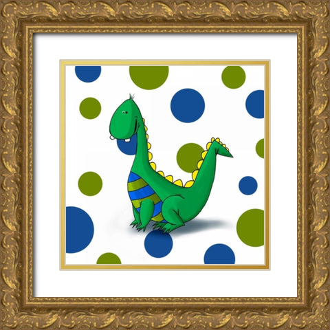 Dragon Gold Ornate Wood Framed Art Print with Double Matting by GraphINC