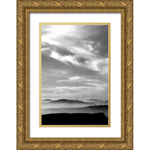 Black and White Sky Gold Ornate Wood Framed Art Print with Double Matting by PhotoINC Studio