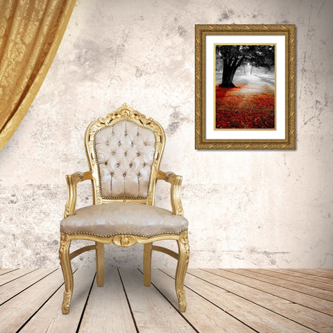 Autumn Contrast Gold Ornate Wood Framed Art Print with Double Matting by PhotoINC Studio