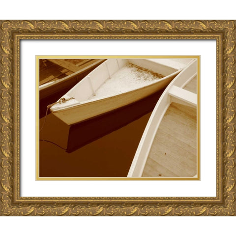 Boats Gold Ornate Wood Framed Art Print with Double Matting by PhotoINC Studio